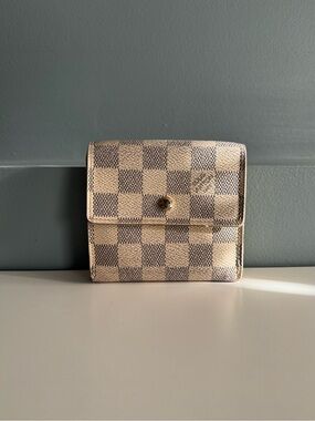 Louis Vuitton Beige and Blue Check Compact Wallet